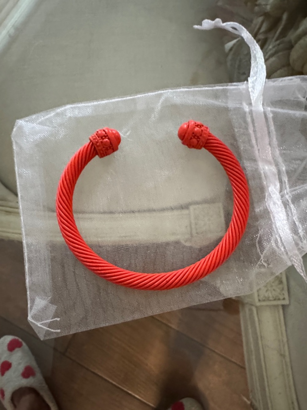 Plunder Red Twisted Cable Cuff Bracelet
